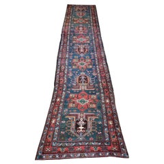 Handmade Antique Persian Style Heriz Runner Rug 2.8
 x 13.7
, 1900s - 1D80