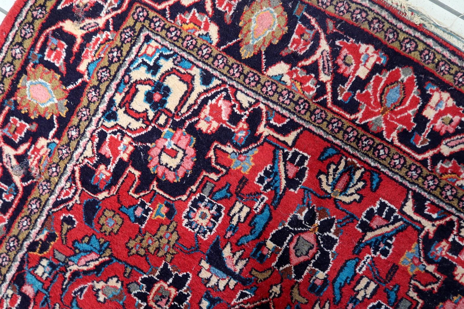 Hand-Knotted Handmade Antique Persian Style Kashan Rug 4.2' x 6.5', 1920s - 1C1119 For Sale