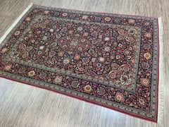 Handmade Antique Persian Style Kashan Rug 4.3' x 6.6', 1920s - 1D77
