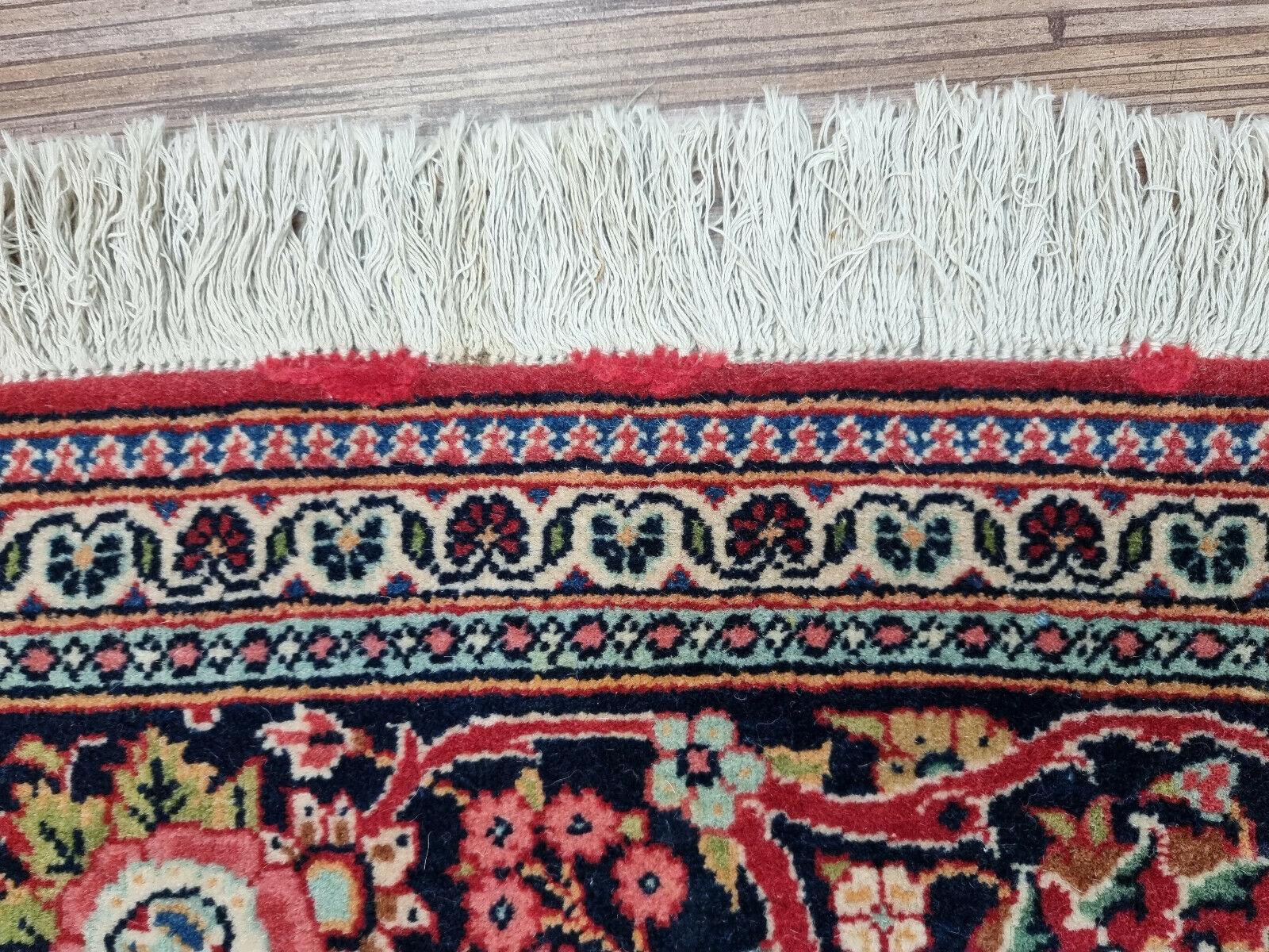 Handgefertigter antiker Kashan-Teppich im persischen Stil 4,3' x 6,6', 1920er Jahre - 1D77 (Wolle) im Angebot