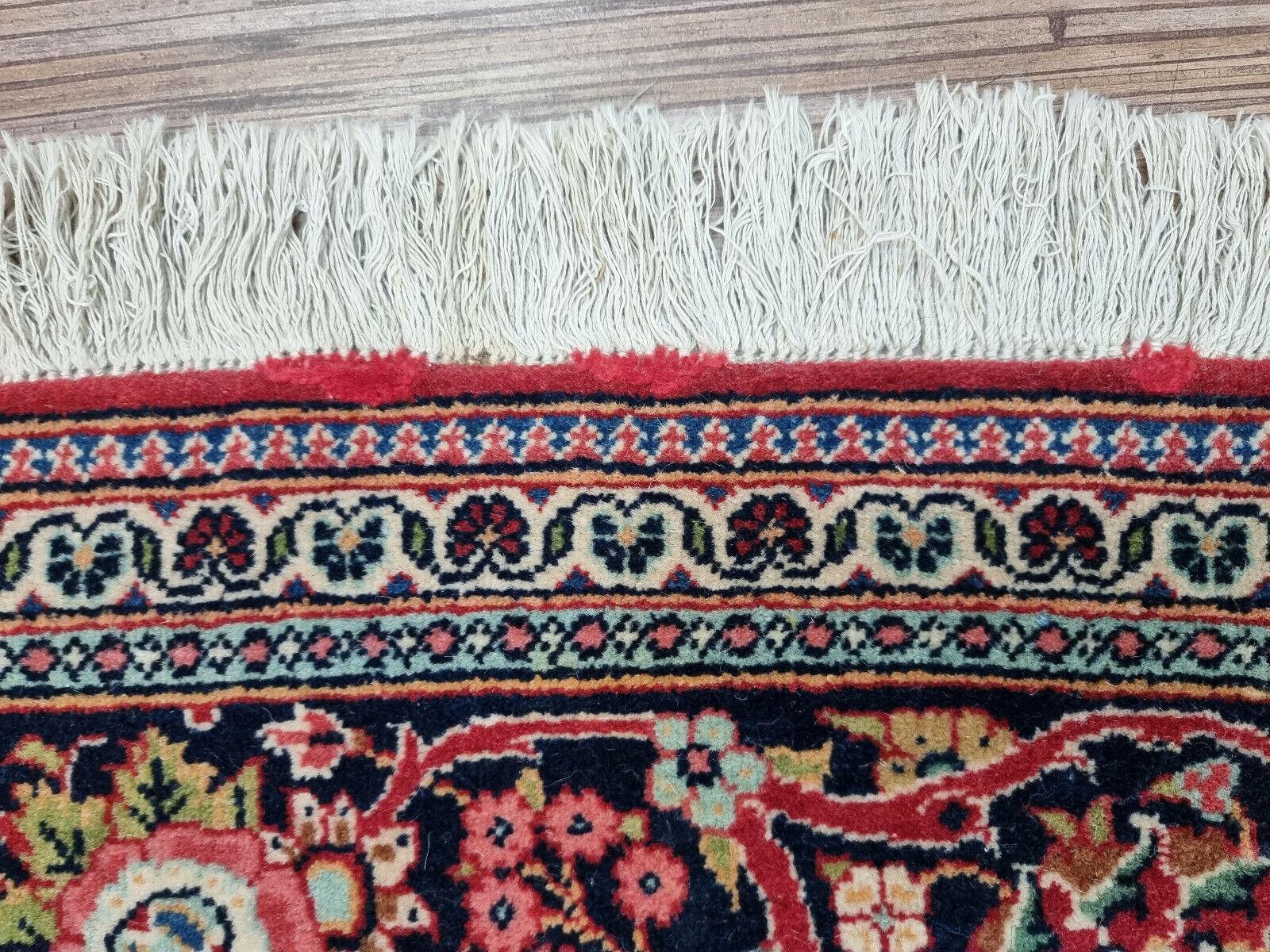 Laine Tapis Kashan de style persan ancien fait à la main 4.3' x 6,6', années 1920 - 1D77 en vente
