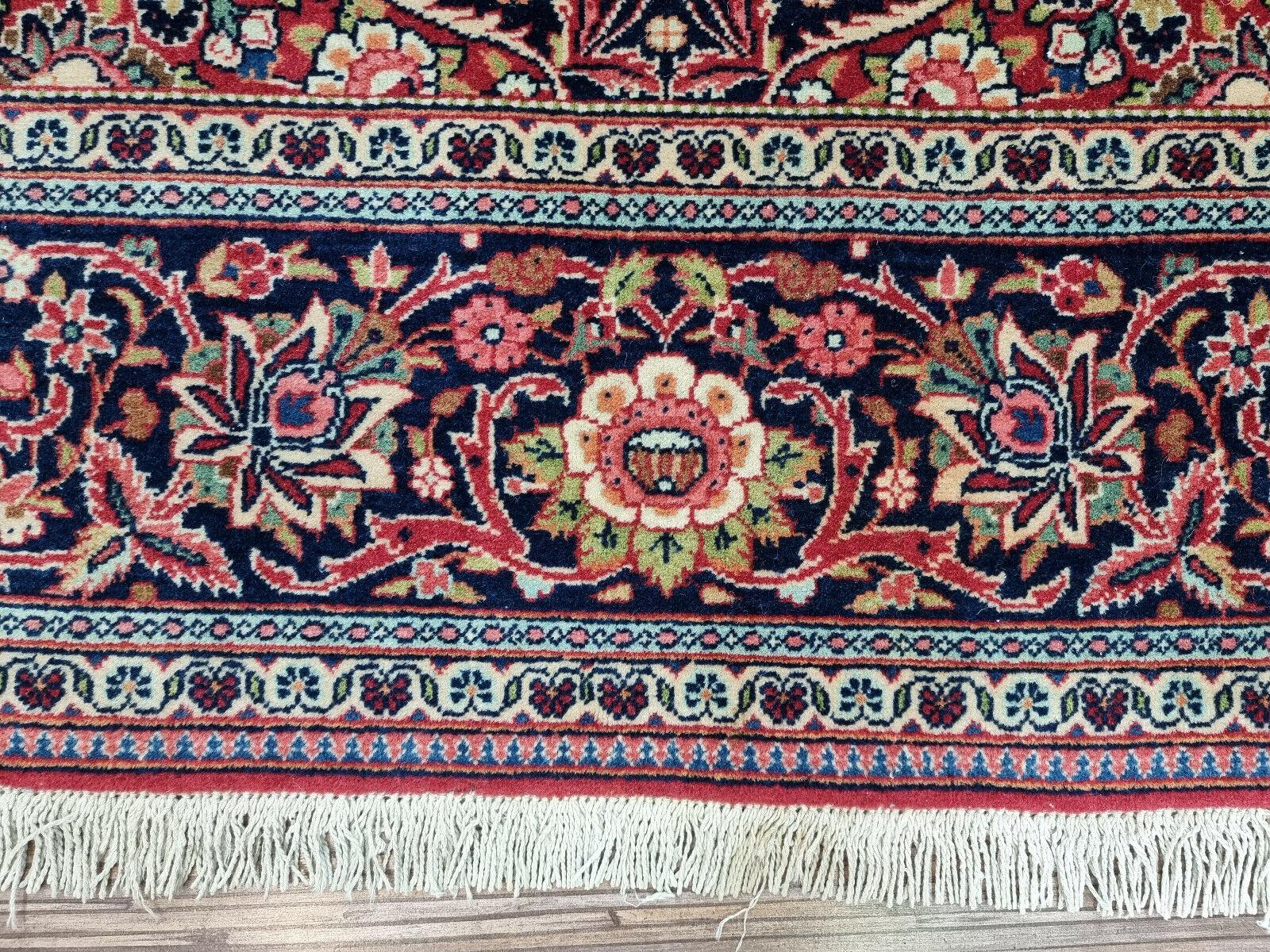 Handgefertigter antiker Kashan-Teppich im persischen Stil 4,3' x 6,6', 1920er Jahre - 1D77 im Angebot 3