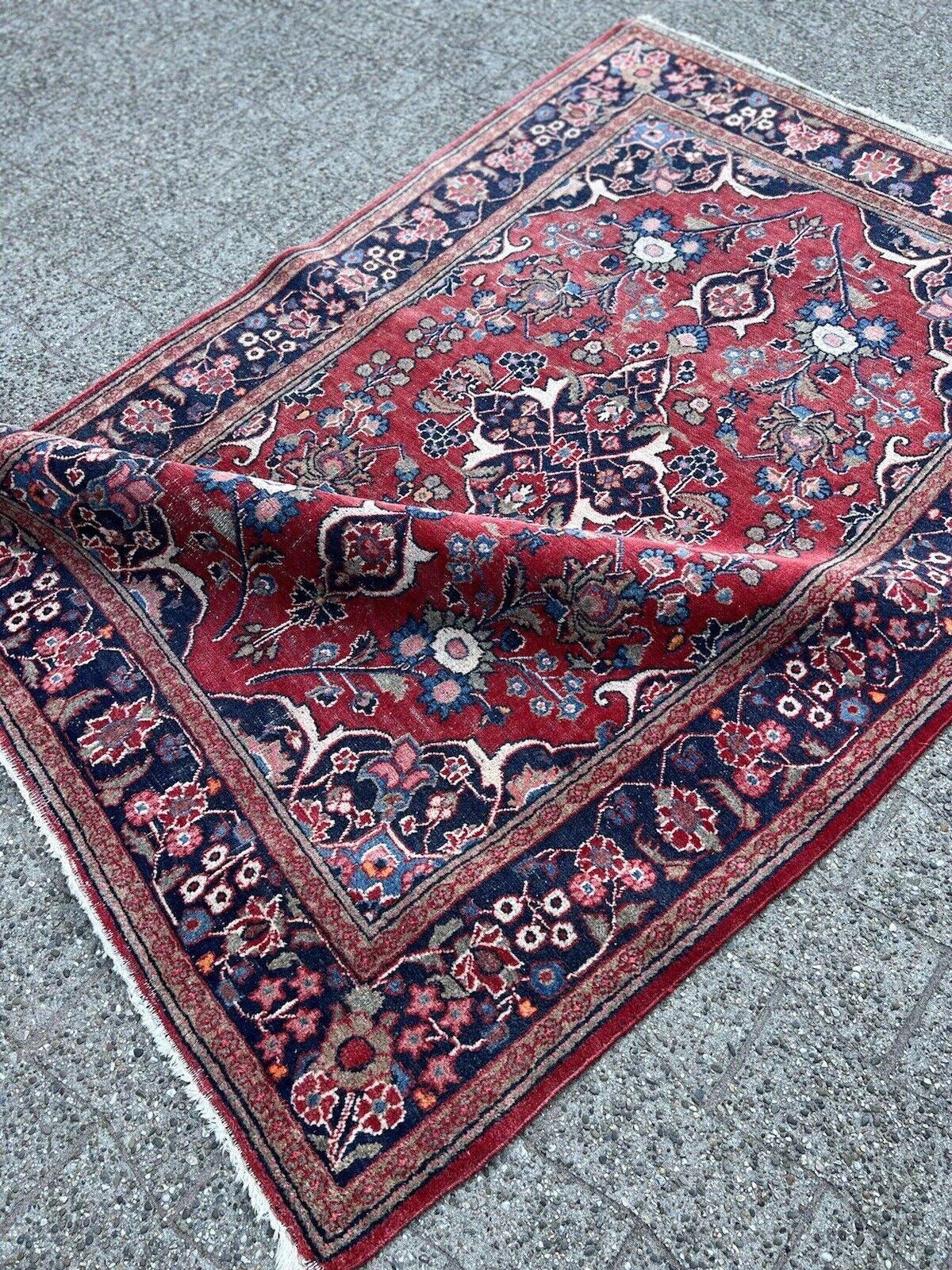 Handmade Antique Persian Style Kashan Rug 4.4' x 6.5', 1920s - 1S43 In Good Condition For Sale In Bordeaux, FR