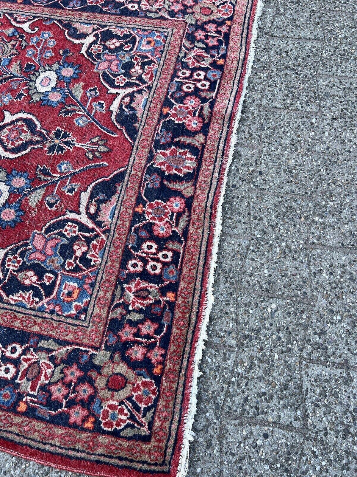 Handmade Antique Persian Style Kashan Rug 4.4' x 6.5', 1920s - 1S43 For Sale 2