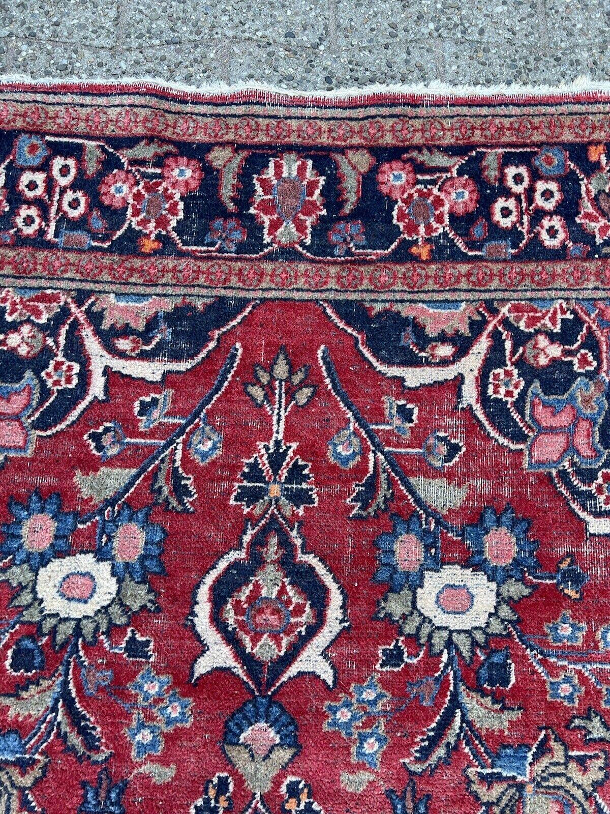 Handmade Antique Persian Style Kashan Rug 4.4' x 6.5', 1920s - 1S43 For Sale 4