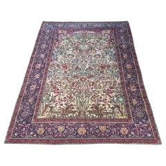 Tapis ancien fait main de style persan Kerman 4.2' x 6', 1920 - 1W12