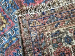 Handmade Antique Persian Style Kurdish Distressed Rug 3.2' x 7.9', 1920s - 1L14