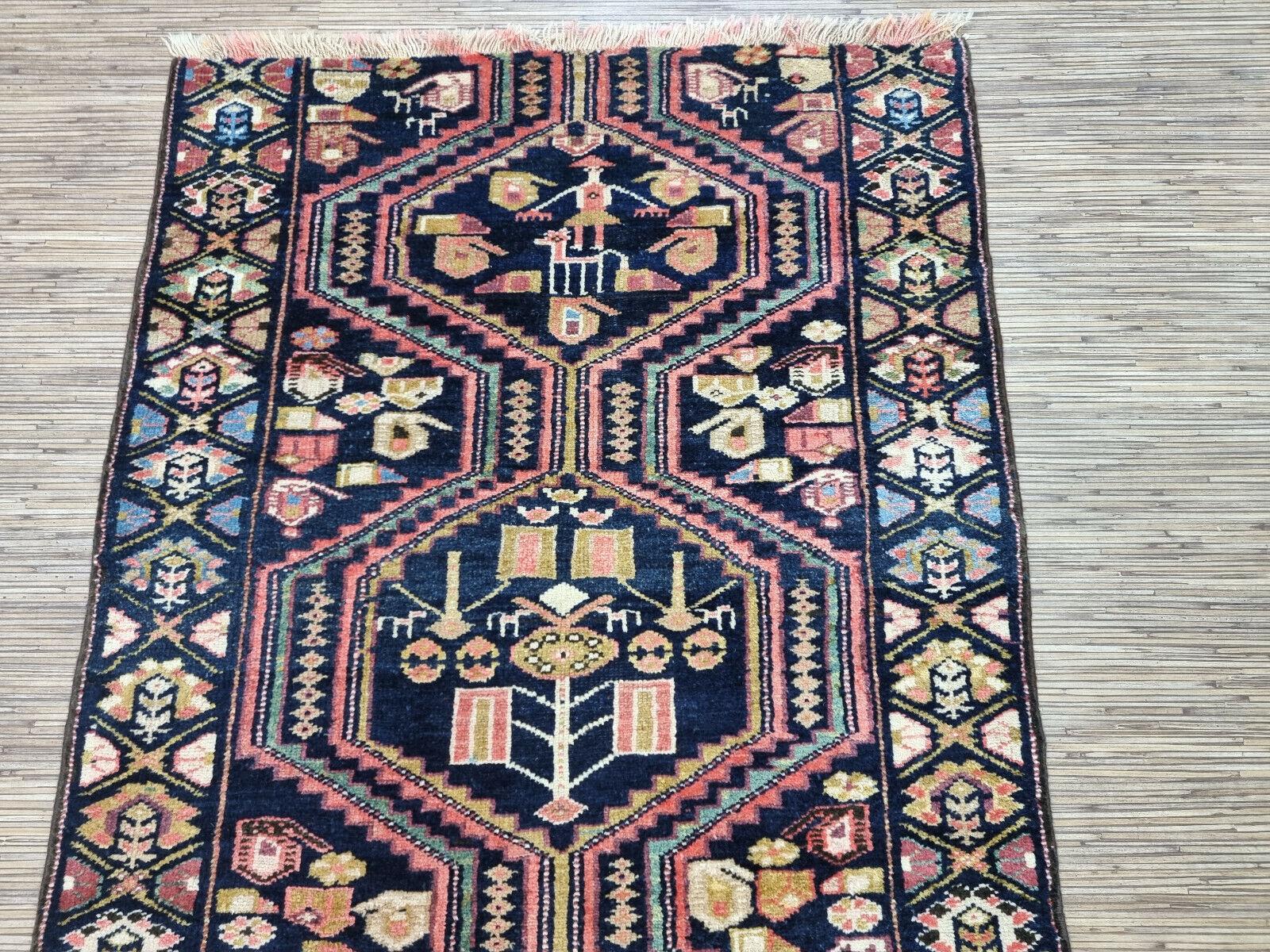 Early 20th Century Handmade Antique Persian Style Luri Runner Rug 3.2' x 9.1', 1920s - 1D103