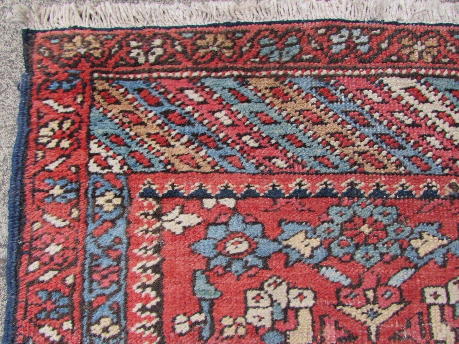 Handmade Antique Persian Style Mahal Runner Rug 2.5' x 12.1', 1920s, 1Q57 In Good Condition For Sale In Bordeaux, FR