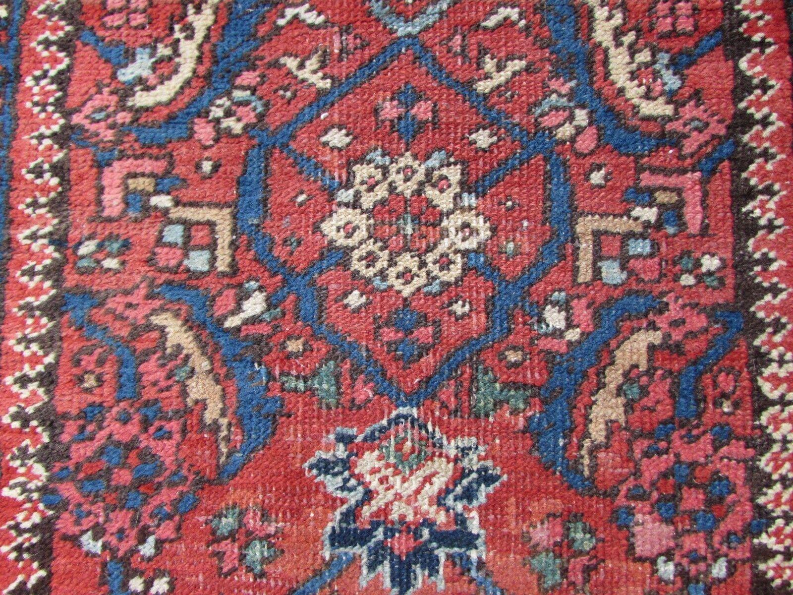 Early 20th Century Handmade Antique Persian Style Mahal Runner Rug 2.5' x 12.1', 1920s, 1Q57 For Sale