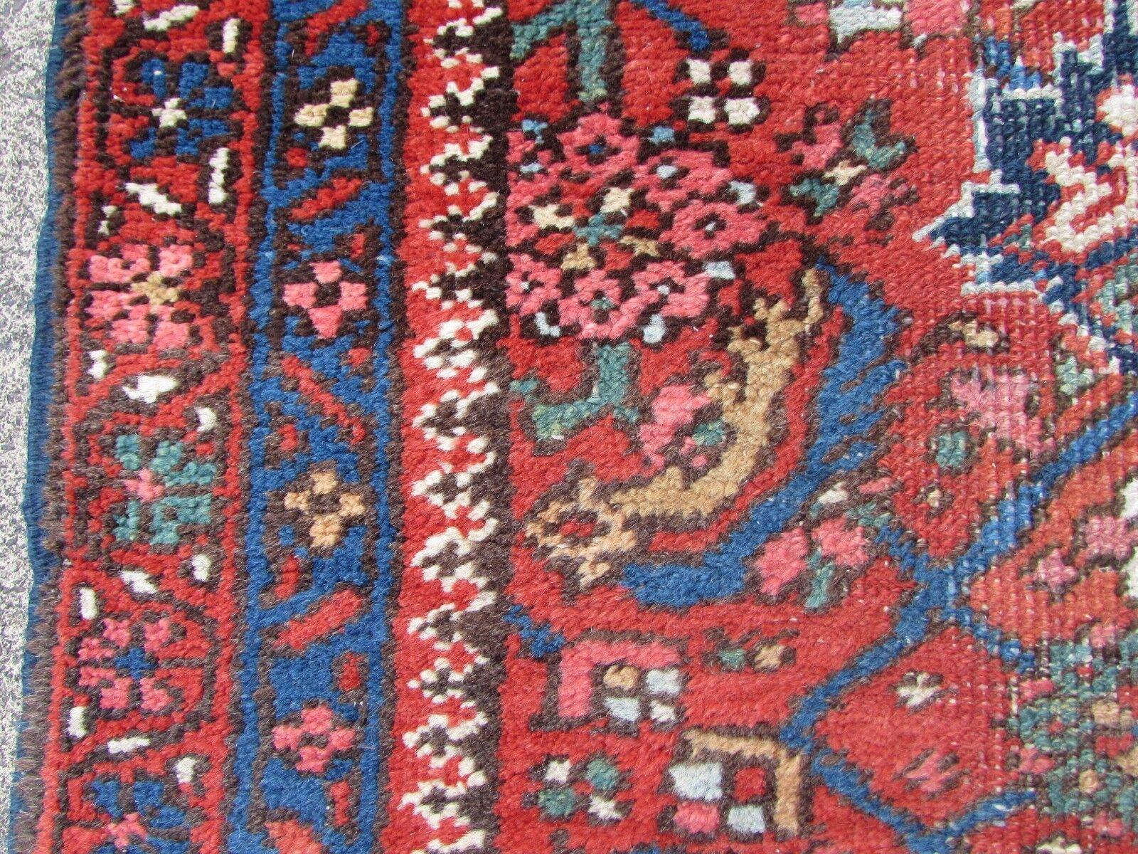 Handmade Antique Persian Style Mahal Runner Rug 2.5' x 12.1', 1920s, 1Q57 For Sale 1