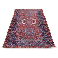  Handgefertigter antiker Karajeh-Teppich im persischen Stil 4,6' x 6', 1920er Jahre - 1Q56