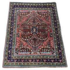 Handgefertigter antiker Sarouk-Teppich im persischen Stil 1,9' x 2.4', 1920er Jahre - 1D139