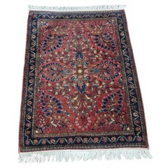 Handgefertigter antiker Sarouk-Teppich im persischen Stil 2' x 2,5', 1920er Jahre - 1D138