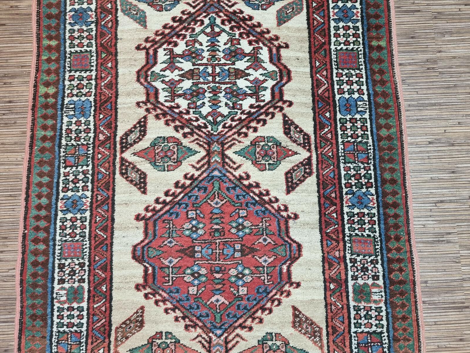 Handmade Antique Persian Style Serab Runner Rug 3.2' x 14.9', 1900s - 1D101 For Sale 1