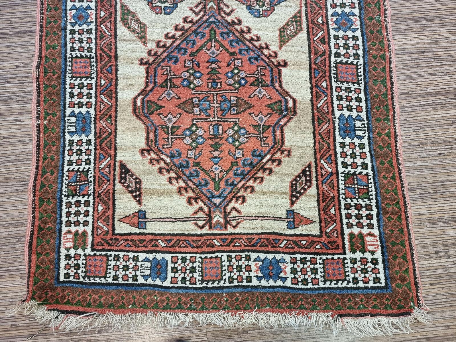 Handmade Antique Persian Style Serab Runner Rug 3.2' x 14.9', 1900s - 1D101 For Sale 3
