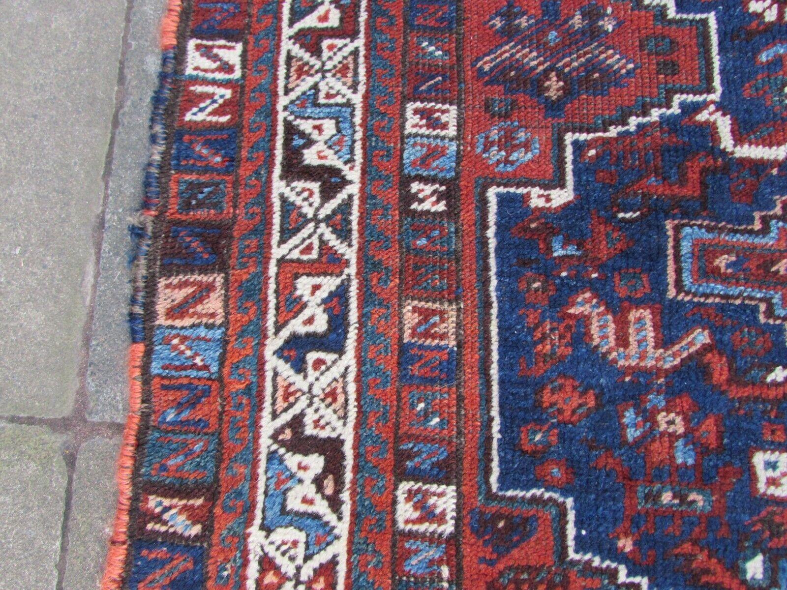 French Handmade Antique Persian Style Shiraz Rug 3.9' x 4.9', 1920s, 1Q62 For Sale