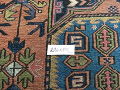 Handmade Antique Persian Style Sumak Rug 6.2' x 9.7', 1920s - 1W07