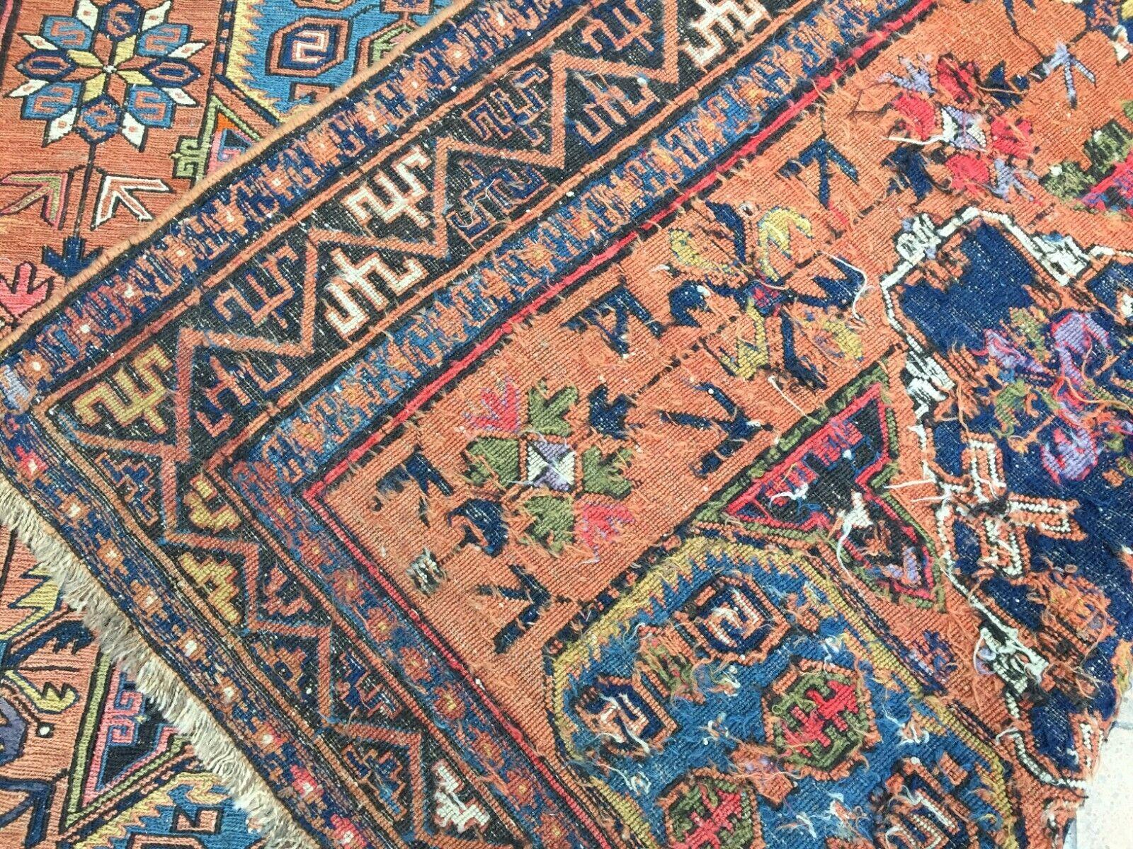 Handgefertigter antiker Sumak-Teppich im persischen Stil 6.2' x9.7', 1920er Jahre - 1W07 (Handgeknüpft) im Angebot