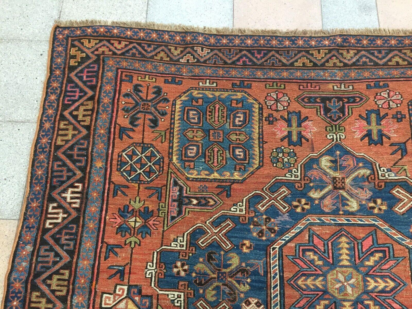 Handgefertigter antiker Sumak-Teppich im persischen Stil 6.2' x9.7', 1920er Jahre - 1W07 im Zustand „Gut“ im Angebot in Bordeaux, FR