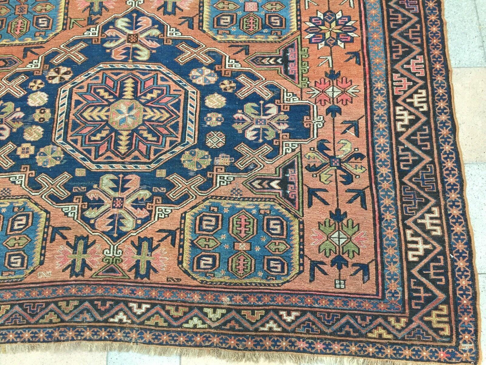 Handgefertigter antiker Sumak-Teppich im persischen Stil 6.2' x9.7', 1920er Jahre - 1W07 im Angebot 1