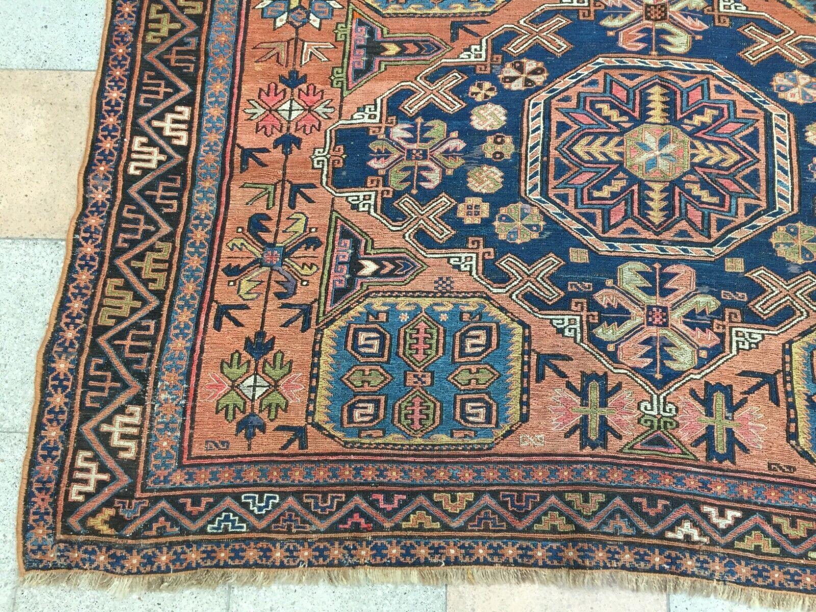 Handgefertigter antiker Sumak-Teppich im persischen Stil 6.2' x9.7', 1920er Jahre - 1W07 im Angebot 2