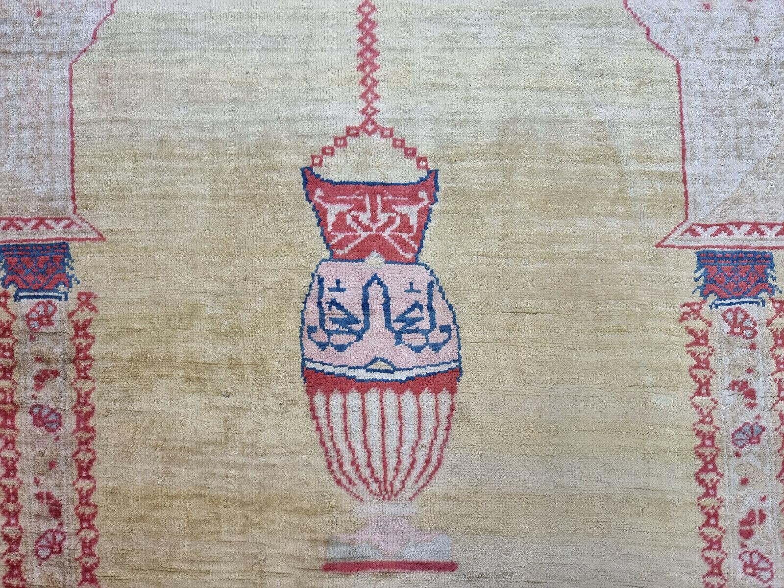 Handgefertigter antiker Täbris-Gebetteppich im persischen Stil 3.8' x 5', 1880er Jahre - 1D84 im Angebot 1