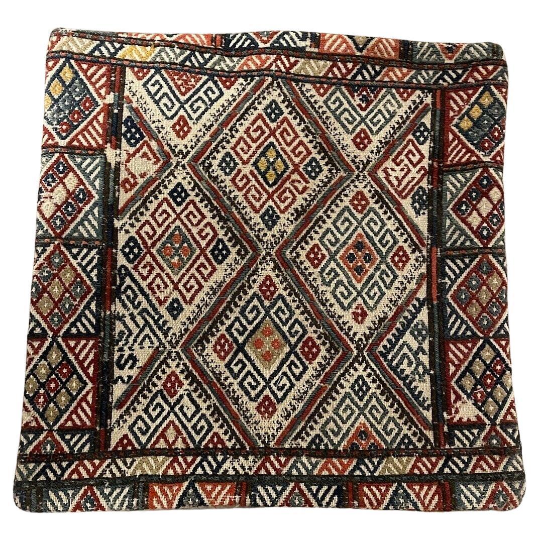 Handmade Antique Persian Sumak Collectible Bag 1.3' x 1.3', 1930s - 1N51