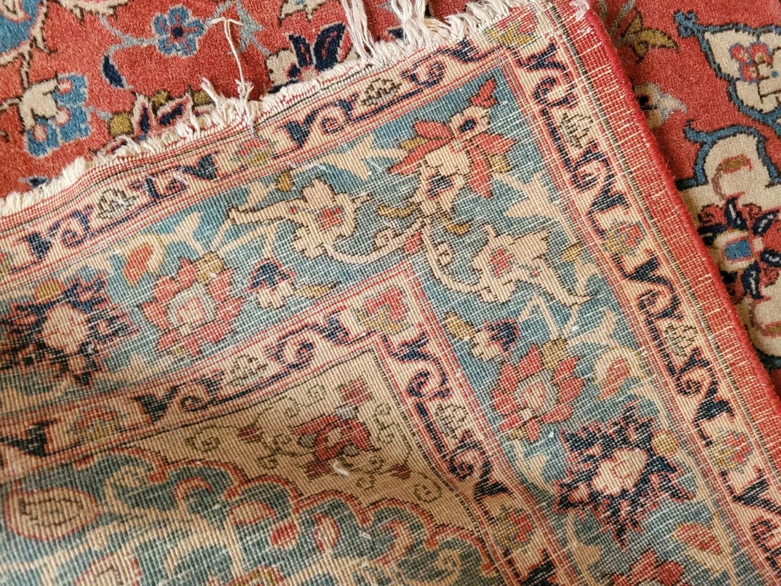 Handmade Antique Persian Tabriz Rug 3.4' x 5.1' (103 x 155 cm), 1920s - 2K01 For Sale 4