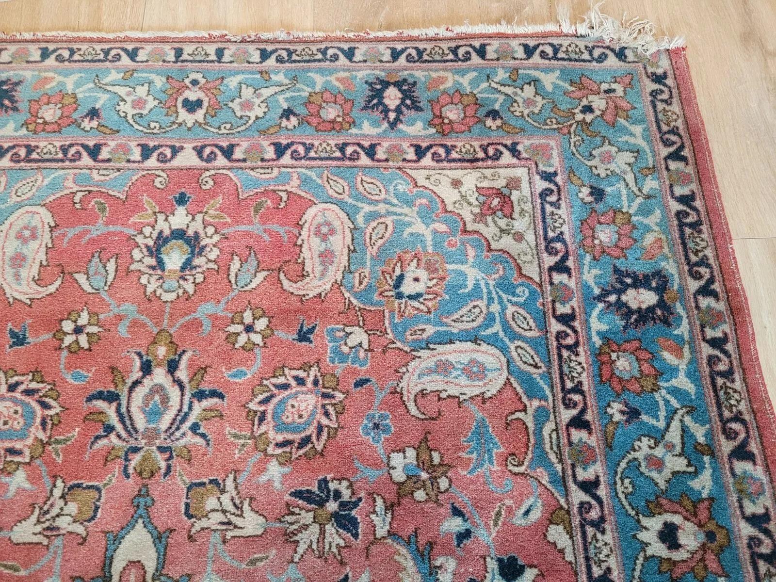 Hand-Knotted Handmade Antique Persian Tabriz Rug 3.4' x 5.1' (103 x 155 cm), 1920s - 2K01 For Sale