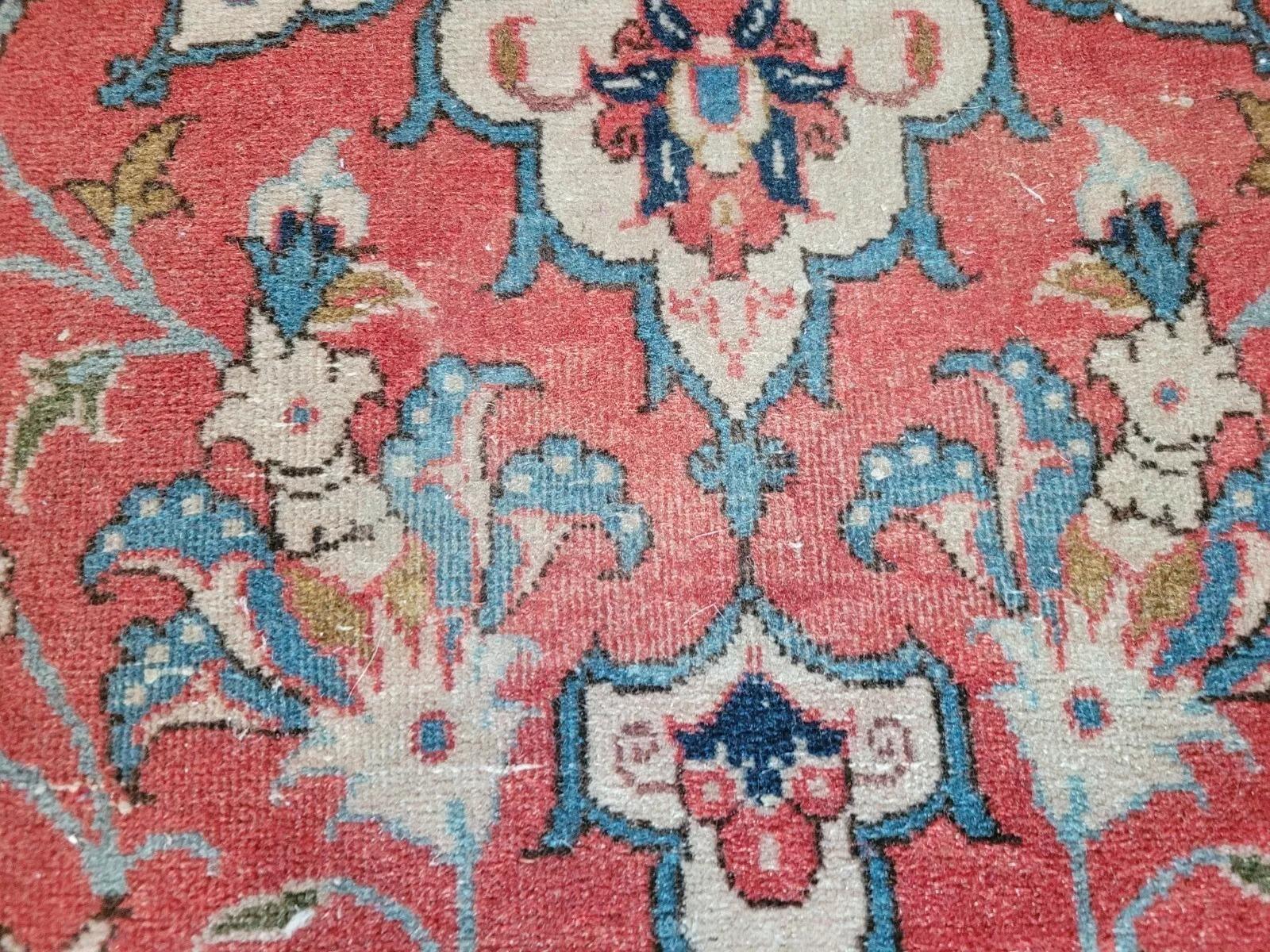 Wool Handmade Antique Persian Tabriz Rug 3.4' x 5.1' (103 x 155 cm), 1920s - 2K01 For Sale