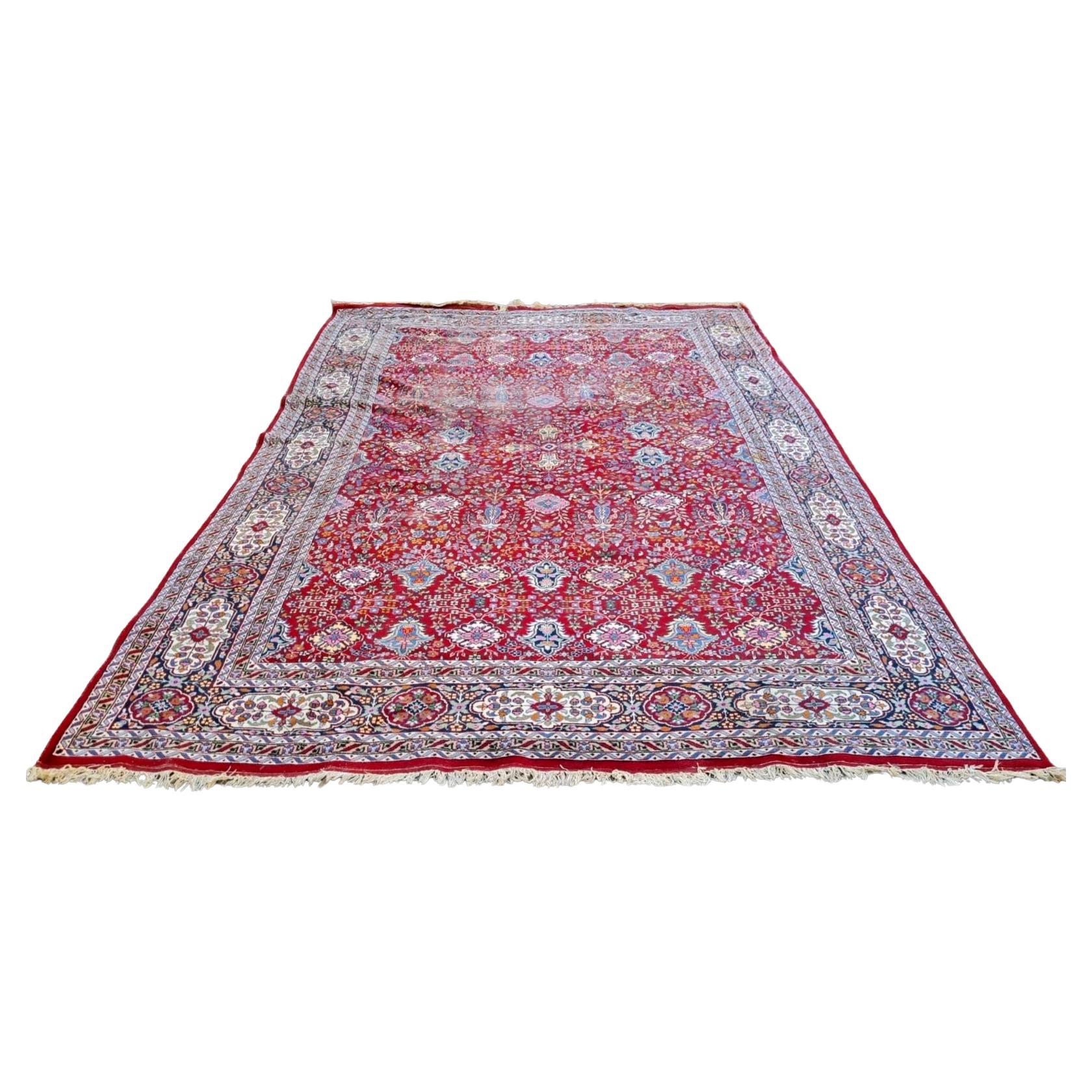 Handgefertigter antiker persischer Täbris Teppich 8.9' x 12.8' 1920er Jahre - 2K65 im Angebot