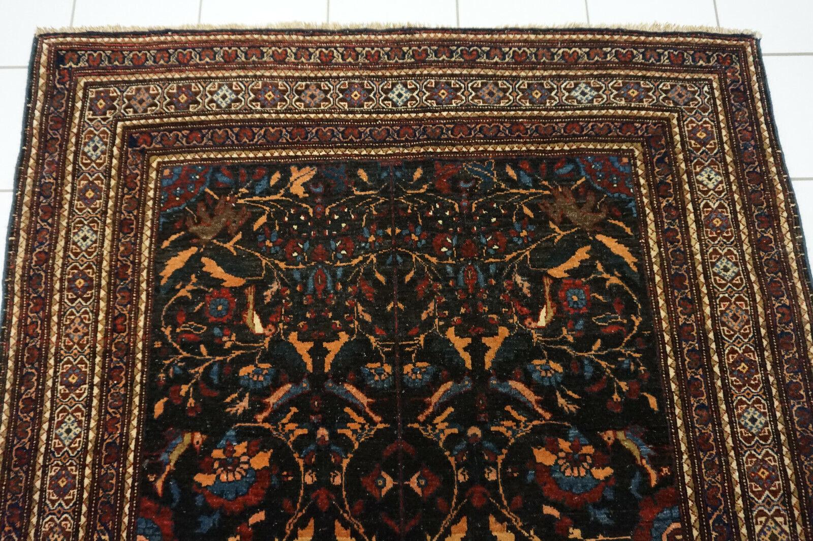 Wool Handmade Antique Persian Tehran Rug 3.6' x 5.1', 1920s - 1D59 For Sale