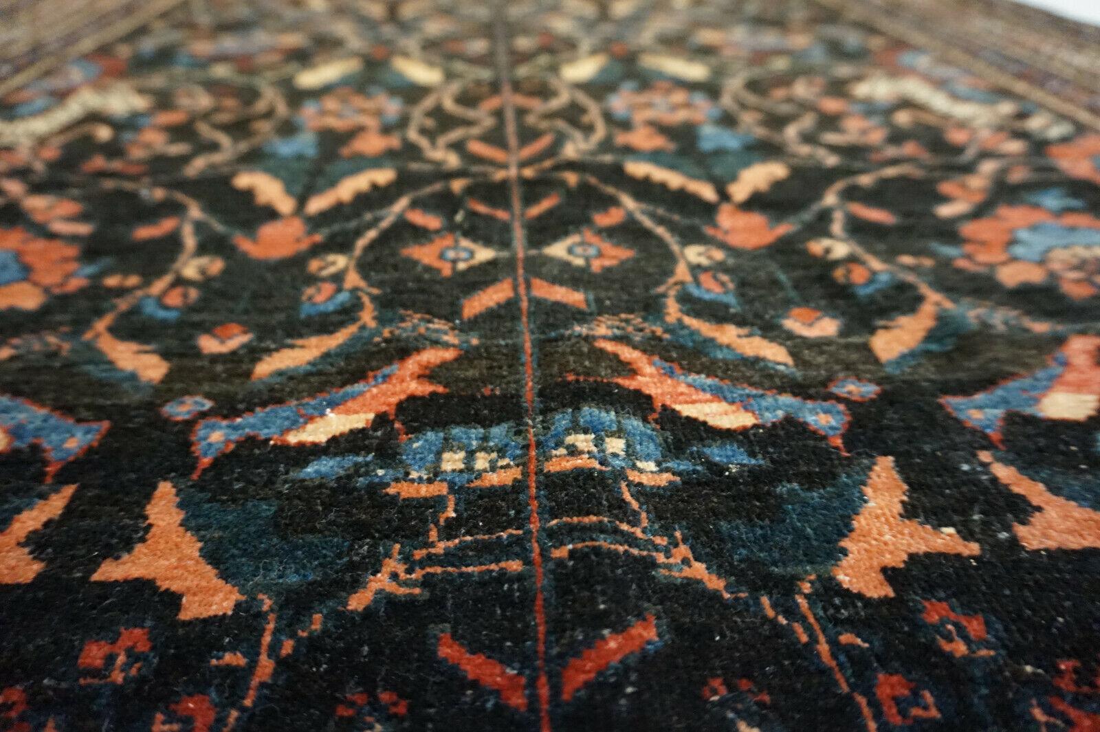 Handgefertigter antiker persischer Teheran-Teppich  3,6' x 5.1', 1920er Jahre - 1D59 im Angebot 2