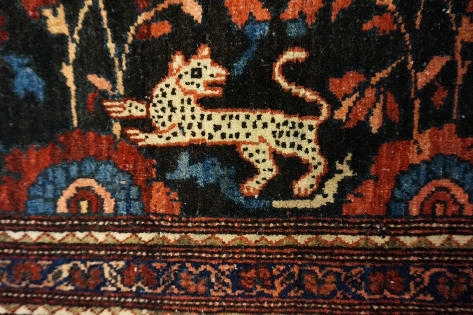 Handmade Antique Persian Tehran Rug 3.6' x 5.1', 1920s - 1D59 For Sale 3