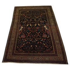 Tapis persan de Téhéran ancien fait à la main 3.6' x 5,1', années 1920 - 1D59