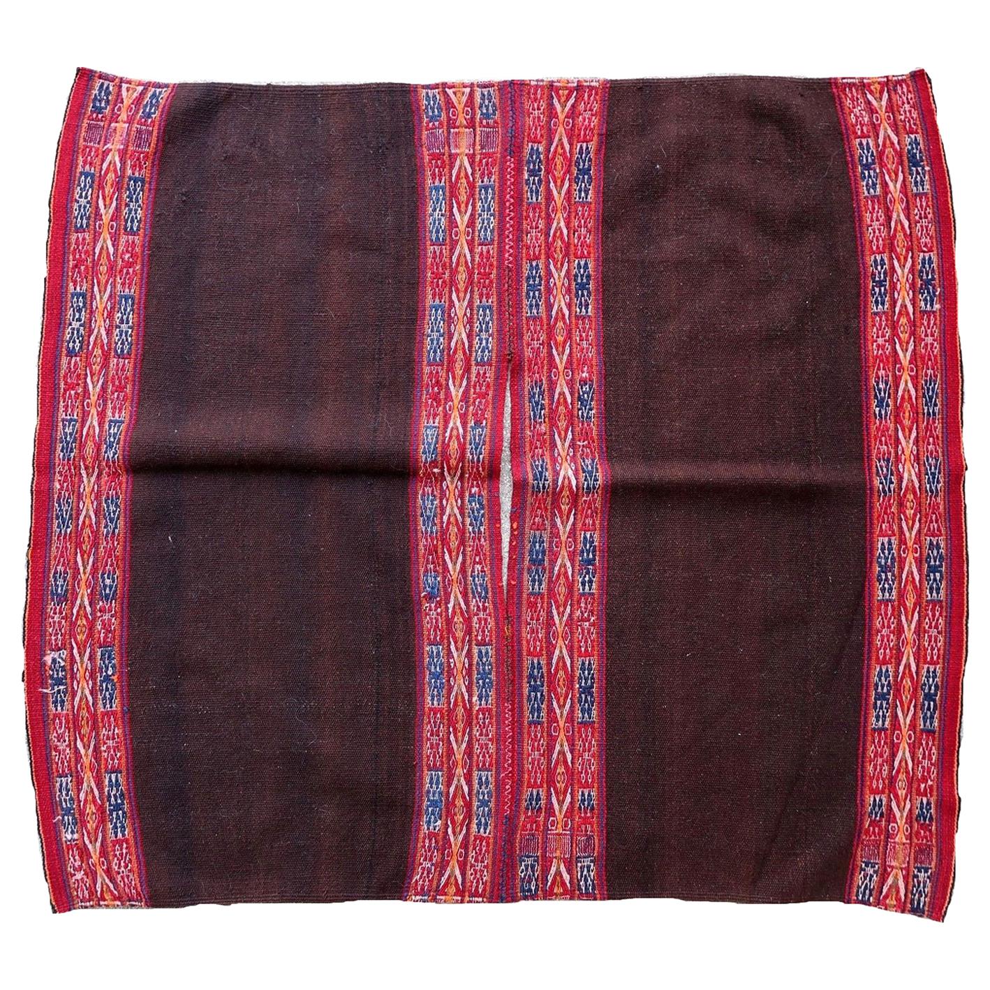 Handmade Antique Peruvian Poncho Kilim, 1900s, 1P64