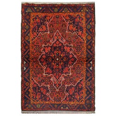 Handmade Retro Rug Caucasian Karabagh Oriental Rug Red Wool Living Room Carpet