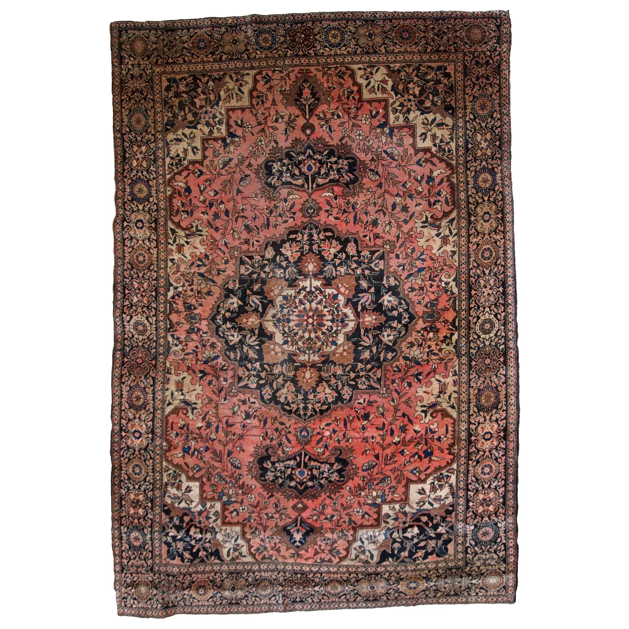 Handmade Antique Sarouk Farahan Style Rug, 1880s, 1B779 For Sale