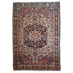 Handgefertigter antiker Sarouk-Teppich im Farahan-Stil, 1900er Jahre, 1B793