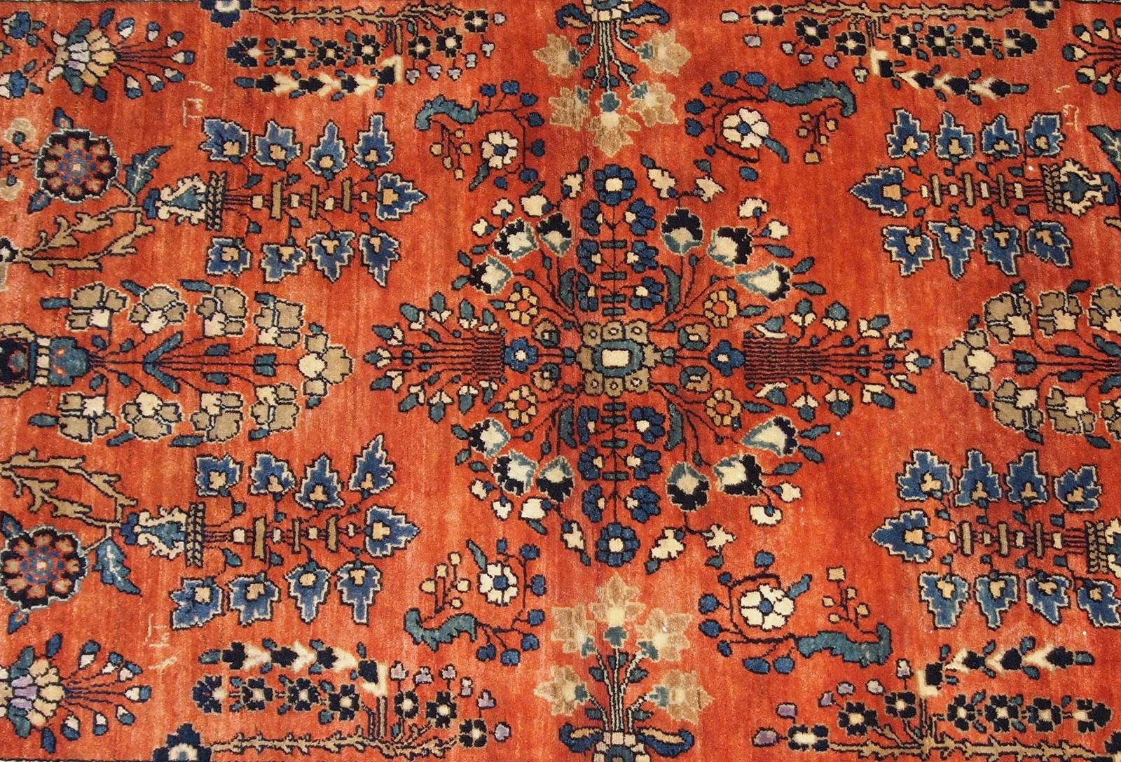 Handgefertigter antiker Teppich im Sarouk-Stil, 1900er Jahre, 1B824 im Angebot 3