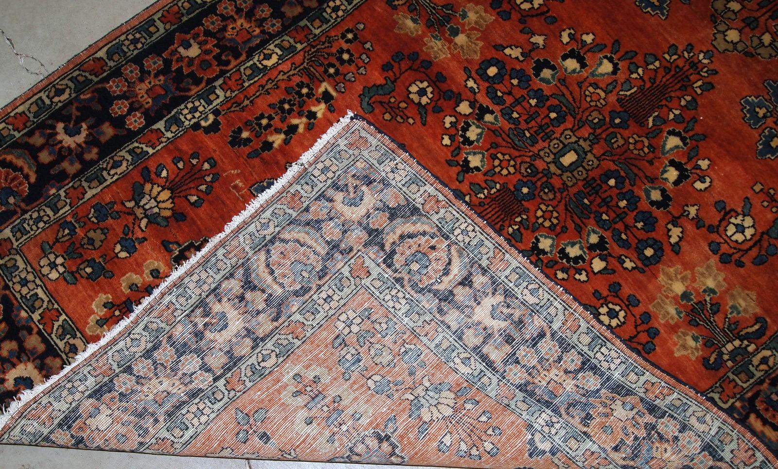 Handmade Antique Sarouk Style Rug, 1900s, 1B824 In Good Condition For Sale In Bordeaux, FR