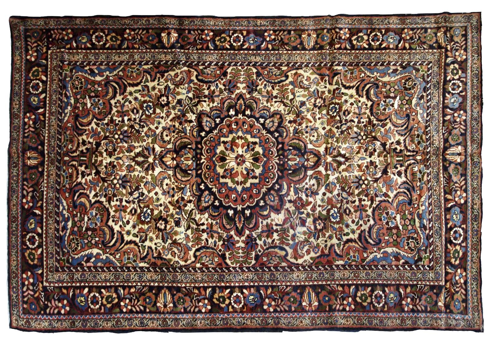 Handgefertigter antiker Teppich im Sarouk-Stil, 1900er Jahre, 1B709 im Angebot 5