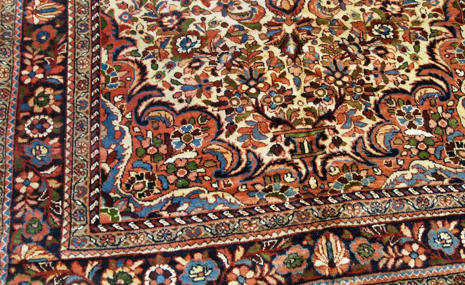 Handgefertigter antiker Teppich im Sarouk-Stil, 1900er Jahre, 1B709 (Frühes 20. Jahrhundert) im Angebot