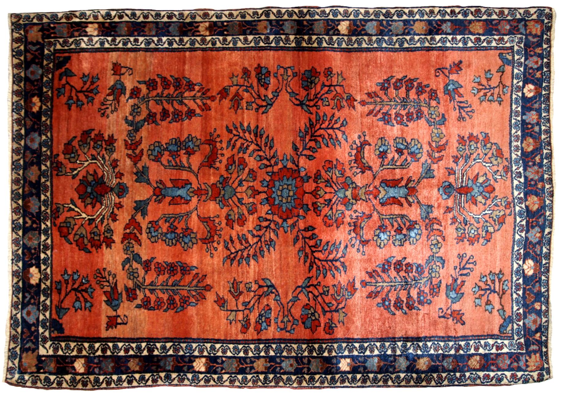Tapis de style Sarouk ancien fait à la main, années 1900, 1B694 en vente 2