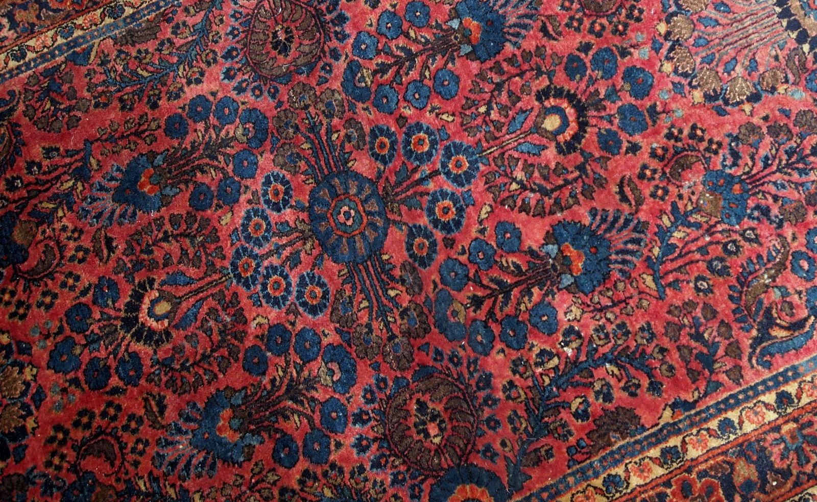 Asiatique Tapis de style Sarouk ancien fait à la main, années 1910, 1B737 en vente