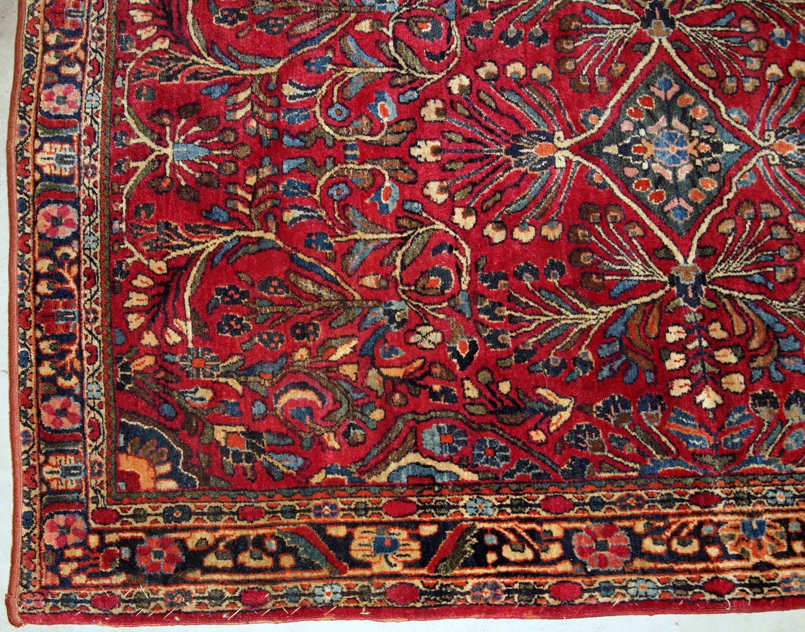 Handmade Antique Sarouk Style Rug, 1920s, 1B730 In Good Condition For Sale In Bordeaux, FR