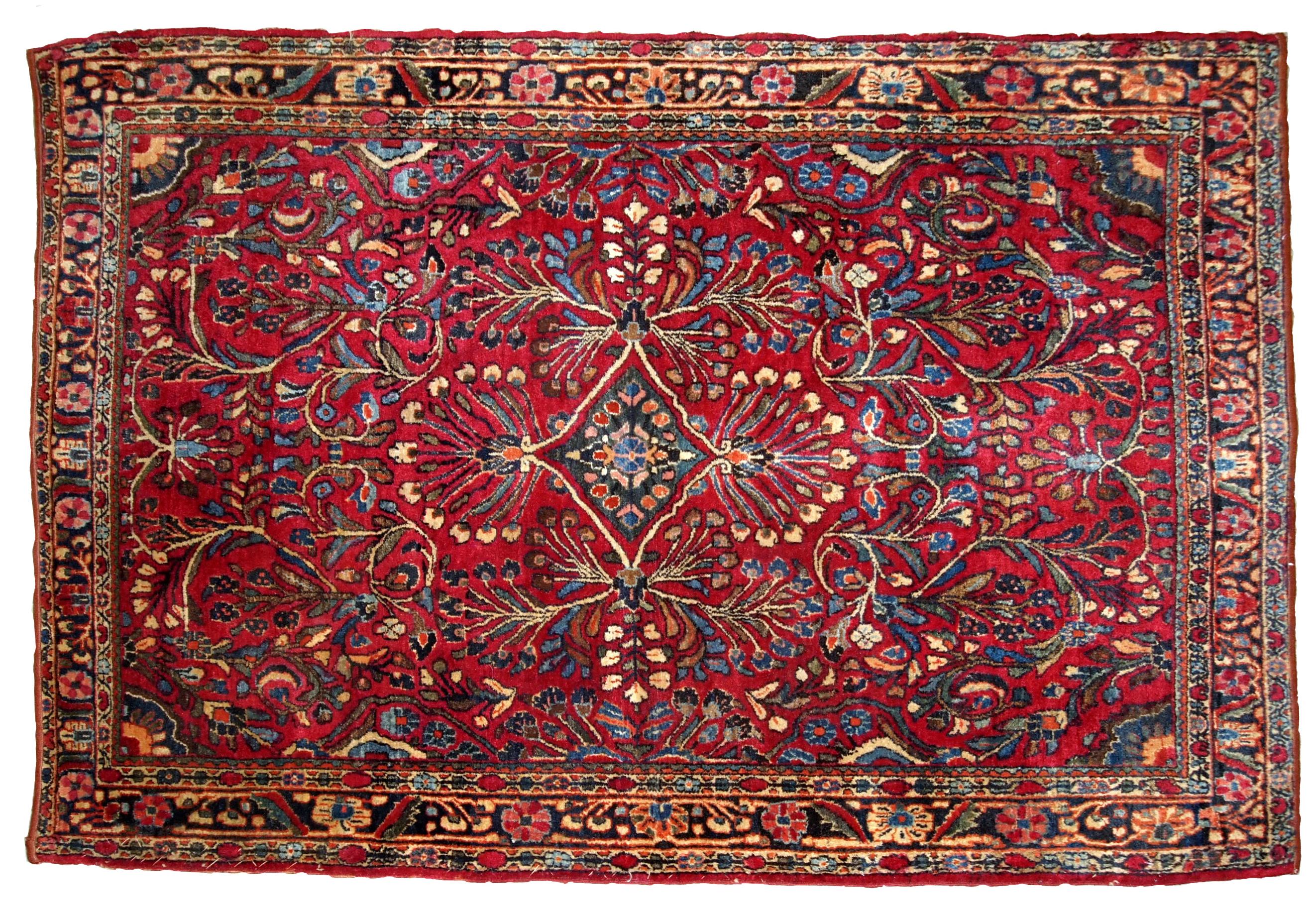 Early 20th Century Handmade Antique Sarouk Style Rug, 1920s, 1B730 For Sale