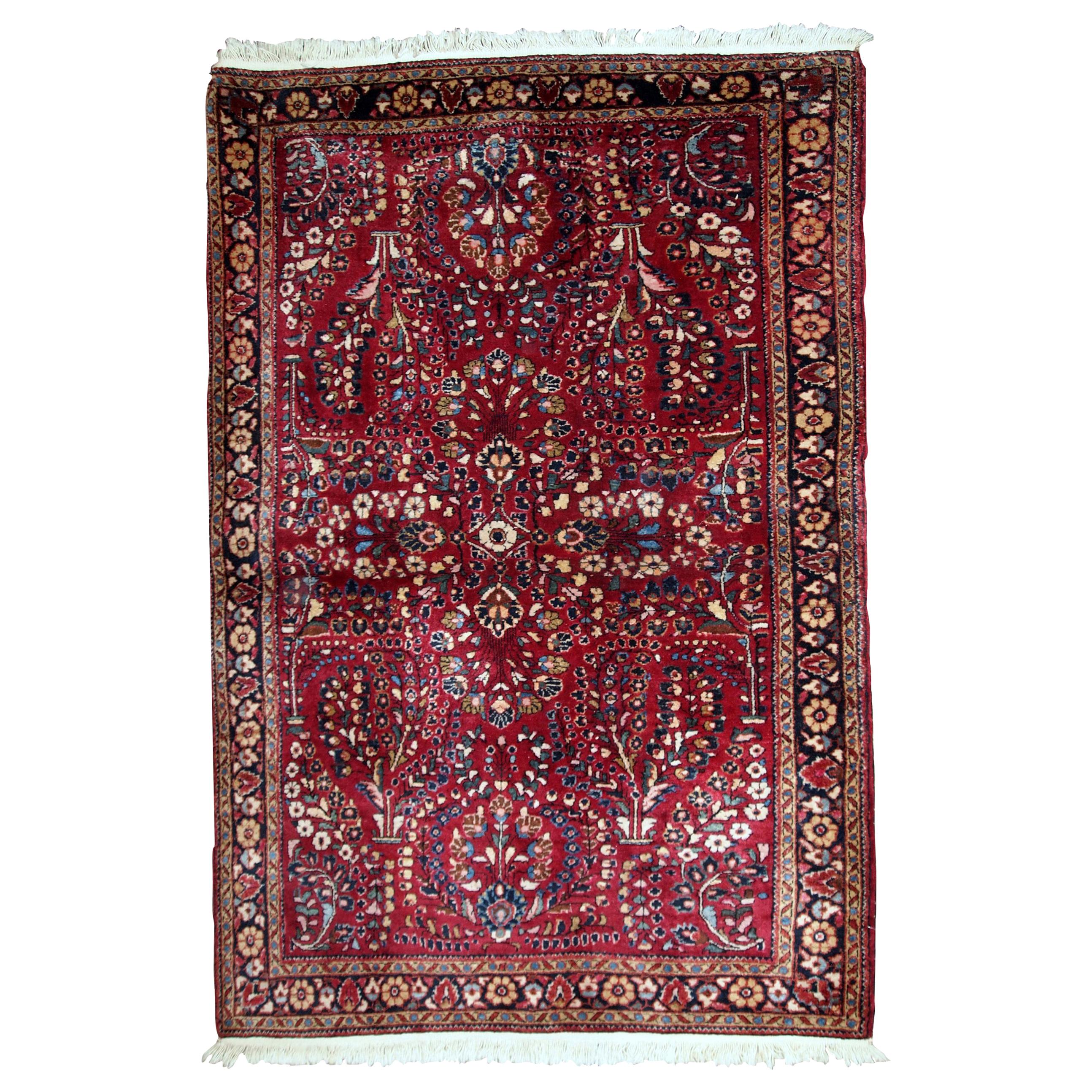 Handgefertigter antiker Teppich im Sarouk-Stil, 1920er Jahre, 1B736