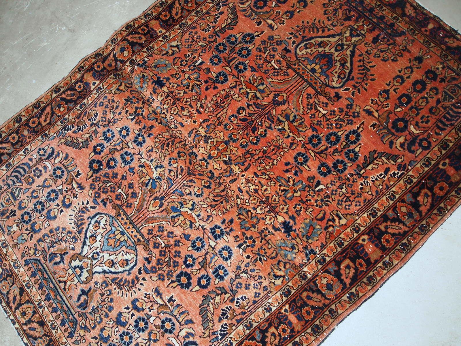 Handgefertigter antiker Teppich im Sarouk-Stil, 1920er Jahre, 1B747 (Asiatisch) im Angebot